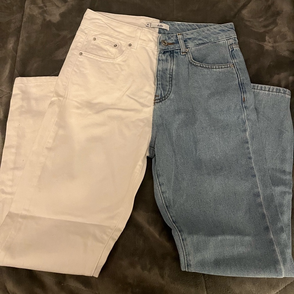 Adika jeans color block light denim/ white denim brand new never worn size M